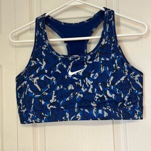 Nike Dri-FIT Racerback Sports Bra | Blue Camo | XL